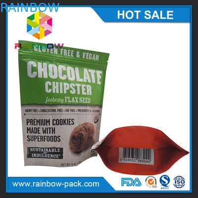 एल्यूमीनियम पन्नी चिप बैग चिप्स एल्यूमीनियम पन्नी पैकेजिंग स्टैंड अप ziplock 250g कुकीज़ पैकेजिंग पाउच है