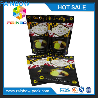 मैट मुद्रित एल्यूमीनियम पन्नी स्वनिर्धारित लोगो खड़े हो जाओ ज़िप और आंसू notches के साथ ग्रीन मुद्रित चाय पैकेजिंग बैग