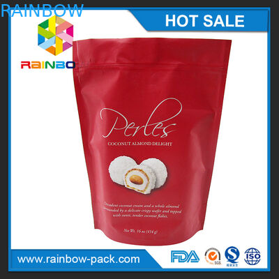 मैट मुद्रित एल्यूमीनियम पन्नी स्वनिर्धारित लोगो खड़े हो जाओ ज़िप और आंसू notches के साथ ग्रीन मुद्रित चाय पैकेजिंग बैग