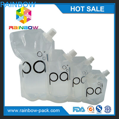 BPA मुक्त टोंटी के साथ 4oz / 8oz / 16oz पारदर्शी स्टैंड वाइन पाउच