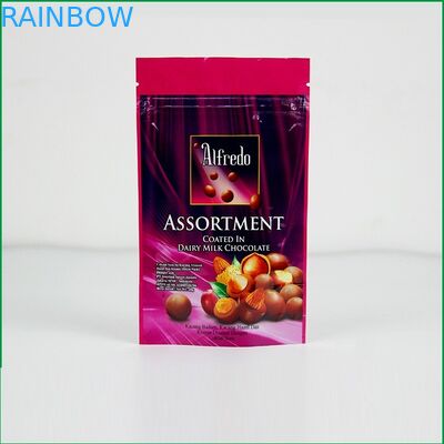 कस्टम चॉकलेट / चॉकलेट पैकेजिंग बैग के लिए लोगो के साथ जिपर बैग खड़े हो जाओ