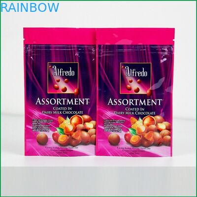 कस्टम चॉकलेट / चॉकलेट पैकेजिंग बैग के लिए लोगो के साथ जिपर बैग खड़े हो जाओ