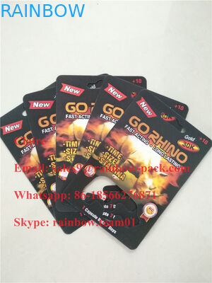 गो राइनो कैप्सूल कंटेनर / बुलेट / बोतल के लिए थोक यूएसए राइनो गोली पैकेजिंग ब्लिस्टर 3D कार्ड