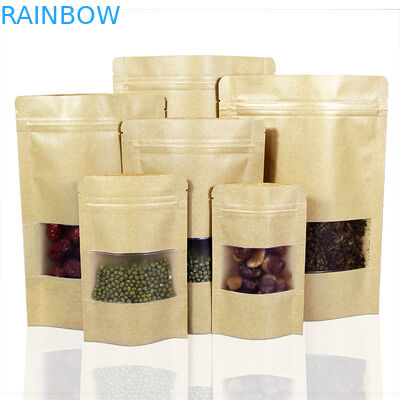 सेल्फ स्टैंडिंग साइड ग्रसट 250 ग्राम कस्टमाइज्ड पेपर बैग्स सुपार पैकेजिंग विथ विंडो