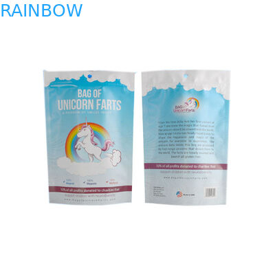 टुकड़े टुकड़े में प्लास्टिक Alumimum पन्नी पाउच पैकेजिंग ज़िपलॉक व्हाइट ब्लू शिनी