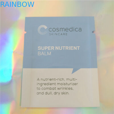 प्लास्टिक एल्यूमीनियम पन्नी थैली पैकेजिंग नमूना पाउच सौंदर्य प्रसाधन, तीन साइड सील कॉस्मेटिक नमूना टिप है