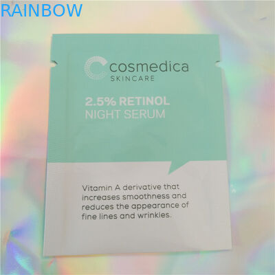 प्लास्टिक एल्यूमीनियम पन्नी थैली पैकेजिंग नमूना पाउच सौंदर्य प्रसाधन, तीन साइड सील कॉस्मेटिक नमूना टिप है