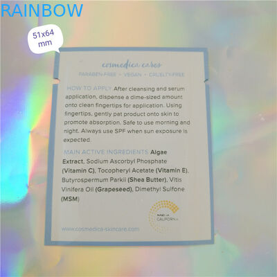 प्लास्टिक एल्यूमीनियम पन्नी थैली पैकेजिंग नमूना पाउच सौंदर्य प्रसाधन, तीन साइड सील कॉस्मेटिक नमूना टिप है