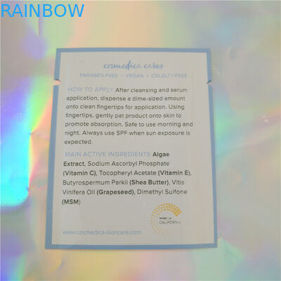 प्लास्टिक एल्यूमीनियम पन्नी थैली पैकेजिंग नमूना पाउच सौंदर्य प्रसाधन, तीन साइड सील कॉस्मेटिक नमूना टिप है