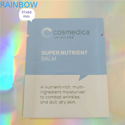 प्लास्टिक एल्यूमीनियम पन्नी थैली पैकेजिंग नमूना पाउच सौंदर्य प्रसाधन, तीन साइड सील कॉस्मेटिक नमूना टिप है