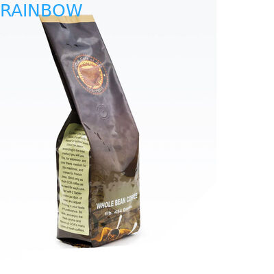 खाद्य ग्रेड 500 ग्राम पुन: प्रयोज्य एल्यूमीनियम पन्नी पक्ष कली कॉफी बैग वाल्व और टिन के साथ