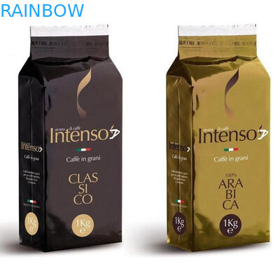 वाल्व 1 किग्रा के साथ साइड गस्सेट रेसेबल प्लास्टिक कॉफी बैग एल्युमिनियम फॉयल कॉफी बीन पैकेजिंग बैग