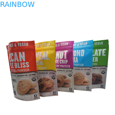 चॉकलेट चिप कुकीज़ बिस्किट के लिए जिपर बैग प्लास्टिक पाउच पैकेजिंग स्टैंड अप करें