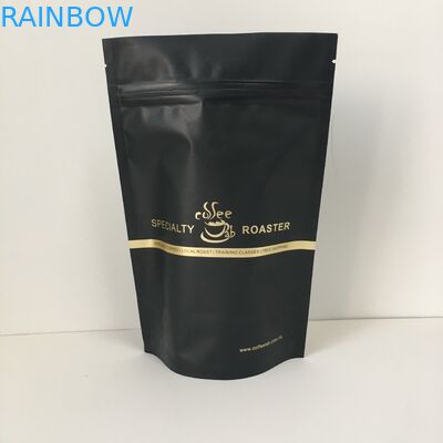 वाल्व के साथ निजी लेबल गोल्ड लोगो एल्यूमीनियम पन्नी लाइन में खड़ा प्लास्टिक पाउच पैकेजिंग बैग