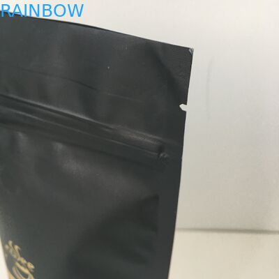 वाल्व के साथ निजी लेबल गोल्ड लोगो एल्यूमीनियम पन्नी लाइन में खड़ा प्लास्टिक पाउच पैकेजिंग बैग