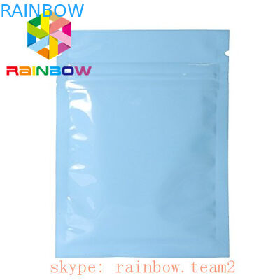 चाय पत्ती पैकेजिंग / मिनी 3 तरफ सील पाउच के लिए सादा गोल्डन माइलर ज़िपलॉक एल्यूमीनियम पन्नी पाउच