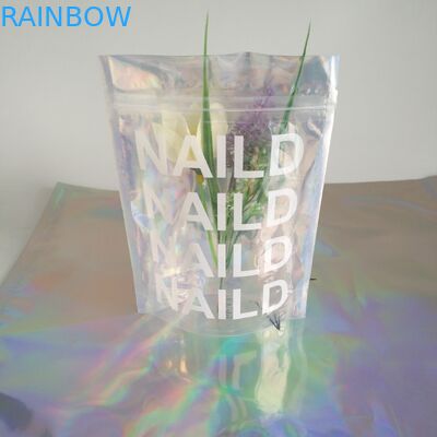 पाउडर बॉडी स्क्रब उत्पादों के लिए 3 साइड सील होलोग्राफिक मायलर जिपलॉक बैग