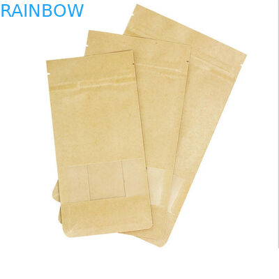 स्पष्ट सामने स्वनिर्धारित कागज बैग ज़िप बंद तीन साइड सील पैकेजिंग बैग कैंडी पागल के लिए