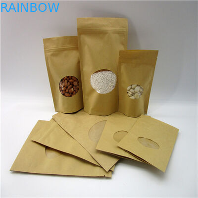 ओवल आकार का स्वनिर्धारित पेपर बैग / चावल प्रोटीन पाउडर पैकेजिंग पाउच