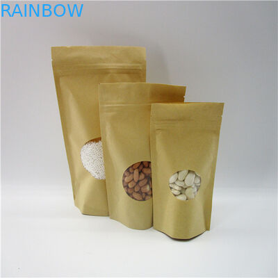 ओवल आकार का स्वनिर्धारित पेपर बैग / चावल प्रोटीन पाउडर पैकेजिंग पाउच