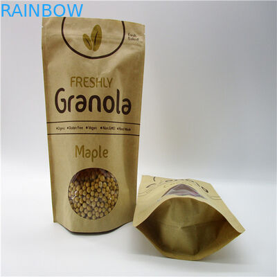 ओवल आकार का स्वनिर्धारित पेपर बैग / चावल प्रोटीन पाउडर पैकेजिंग पाउच