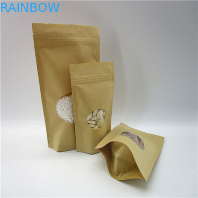 ओवल आकार का स्वनिर्धारित पेपर बैग / चावल प्रोटीन पाउडर पैकेजिंग पाउच