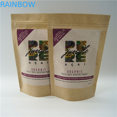 ओवल आकार का स्वनिर्धारित पेपर बैग / चावल प्रोटीन पाउडर पैकेजिंग पाउच