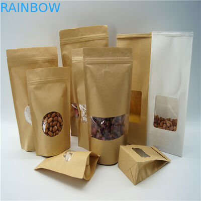 ओवल आकार का स्वनिर्धारित पेपर बैग / चावल प्रोटीन पाउडर पैकेजिंग पाउच