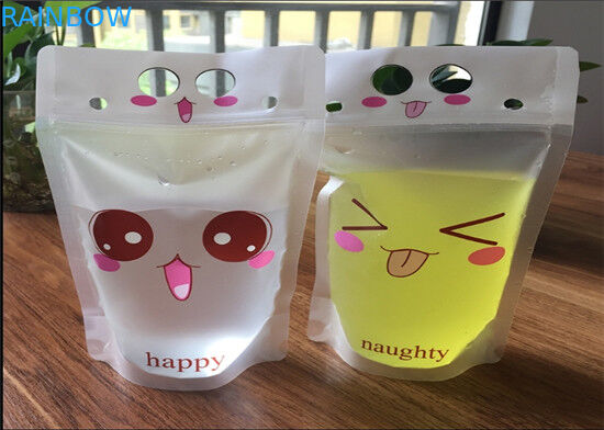 100 ml / 200 ml पारदर्शी स्टैंड अप पाउच फुल कलर प्रिंटिंग विद जिपर