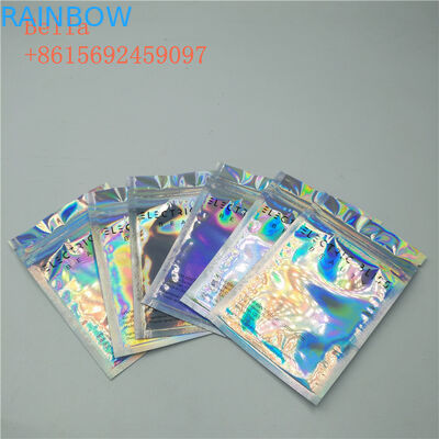 तीन साइड सील पन्नी पाउच पैकेजिंग, जिपर के साथ छोटे कॉस्मेटिक स्टैंड अप बैग