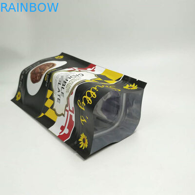 जिपर के साथ स्नैक बैग पैकेजिंग थ्री साइड सील राउंड कॉर्नर पर खड़े हों