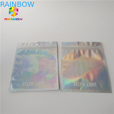 डायमंड ब्राइट कॉस्मेटिक पैकेजिंग बैग, 3 साइड सील पाउच कस्टम प्रिंटिंग लोगो