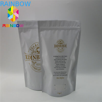 टुकड़े टुकड़े में एल्यूमीनियम पन्नी प्लास्टिक पाउच पैकेजिंग, वाल्व के साथ गर्मी सील स्टैंड अप बैग