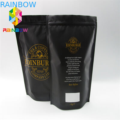 टुकड़े टुकड़े में एल्यूमीनियम पन्नी प्लास्टिक पाउच पैकेजिंग, वाल्व के साथ गर्मी सील स्टैंड अप बैग