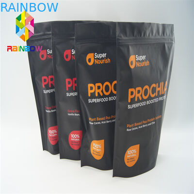 स्नैक्स / कैंडी / बिस्कुट के लिए अनुकूलित प्रिंटिंग स्टैंड अप बैग टियर नॉच