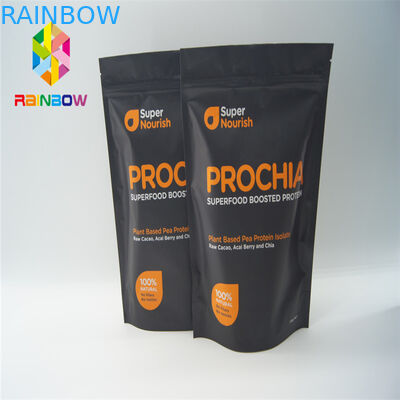 स्नैक्स / कैंडी / बिस्कुट के लिए अनुकूलित प्रिंटिंग स्टैंड अप बैग टियर नॉच