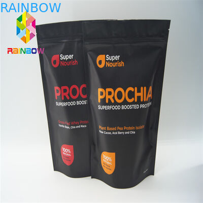 स्नैक्स / कैंडी / बिस्कुट के लिए अनुकूलित प्रिंटिंग स्टैंड अप बैग टियर नॉच