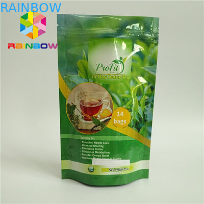 चाय / कॉफी के लिए जिपर पाउच प्लास्टिक हीट सील खाद्य ग्रेड स्टैंड अप