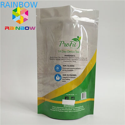 चाय / कॉफी के लिए जिपर पाउच प्लास्टिक हीट सील खाद्य ग्रेड स्टैंड अप