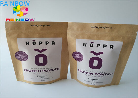 अनुकूलित मुद्रित क्राफ्ट पेपर ziplock स्पष्ट खिड़की के साथ थैली गोमांस झटकेदार प्लास्टिक पैकेजिंग बैग खड़े हो जाओ