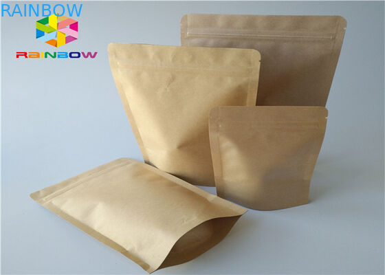 अनुकूलित मुद्रित क्राफ्ट पेपर ziplock स्पष्ट खिड़की के साथ थैली गोमांस झटकेदार प्लास्टिक पैकेजिंग बैग खड़े हो जाओ