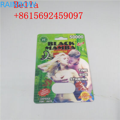 पुरुष संवर्धन कैप्सूल पैकेजिंग के लिए ब्लैक प्लास्टिक ब्लिस्टर पैकेजिंग