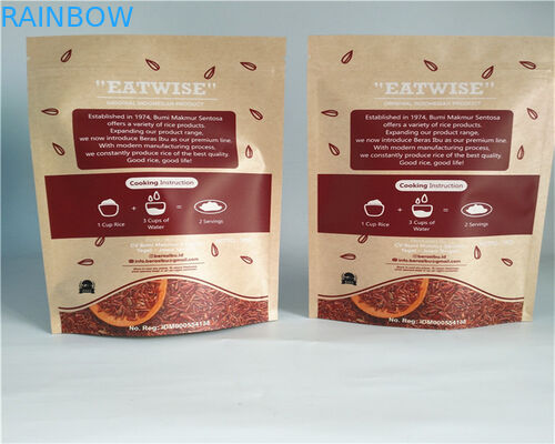 पाउडर / कैंडी / कॉफी के लिए फ्रंट साइड क्लियर अनुकूलित पेपर बैग