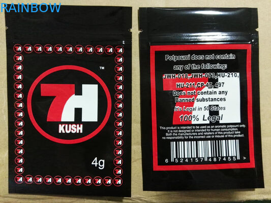 ग्लॉसी फॉयल प्लास्टिक जिपर बैग 7 सी कस्टम लेबल सीबीडी सीड्स कैप्सूल के लिए प्रिंट किए गए हैं