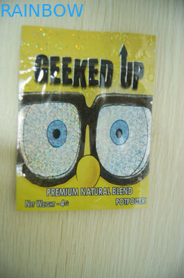 एम्बर लीफ हर्बल धूप पैकेजिंग, सुरक्षा तीन साइड सील पाउच 4 जी