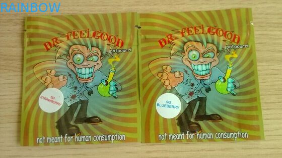 एम्बर लीफ हर्बल धूप पैकेजिंग, सुरक्षा तीन साइड सील पाउच 4 जी