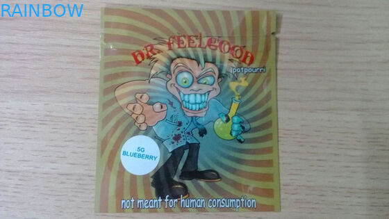 एम्बर लीफ हर्बल धूप पैकेजिंग, सुरक्षा तीन साइड सील पाउच 4 जी