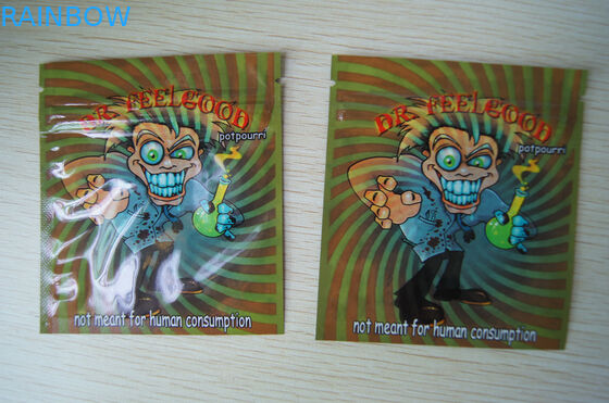 एम्बर लीफ हर्बल धूप पैकेजिंग, सुरक्षा तीन साइड सील पाउच 4 जी