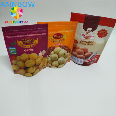 टॉप जिपलॉक टियर नॉच के साथ रंगीन स्टैंड अप पाउच बैग मैट सरफेस