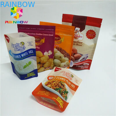 टॉप जिपलॉक टियर नॉच के साथ रंगीन स्टैंड अप पाउच बैग मैट सरफेस